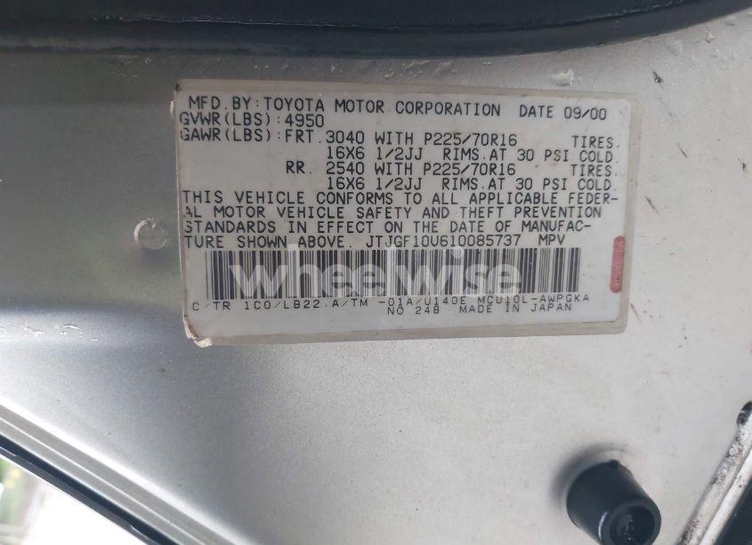 Photo 9 of 2001 Lexus Rx 300 (VIN JTJGF10U610085737)