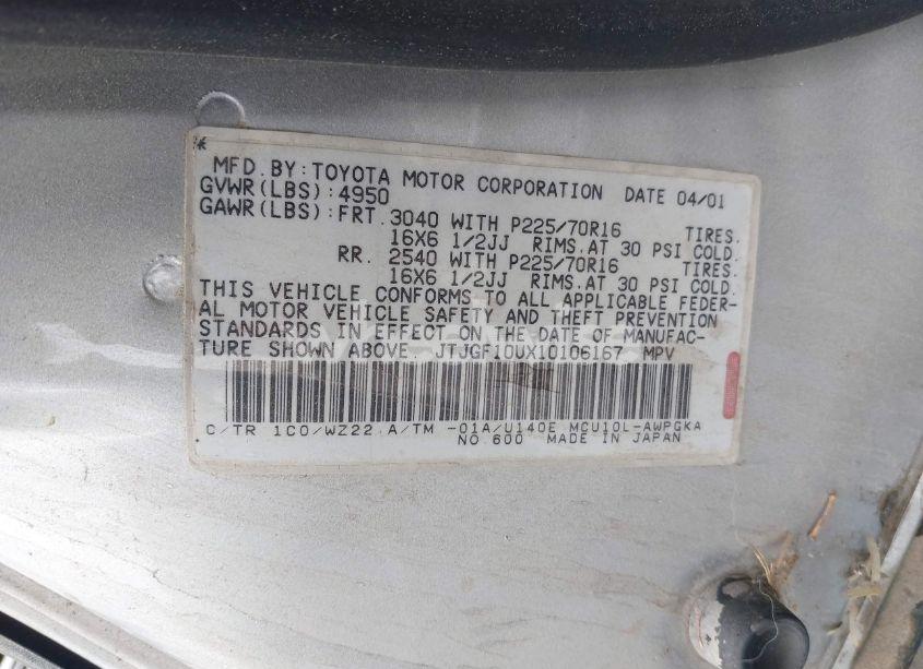 Photo 9 of 2001 Lexus Rx 300 (VIN JTJGF10UX10106167)