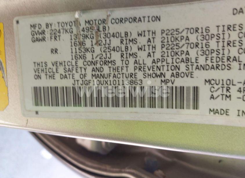 Photo 9 of 2001 Lexus Rx 300 (VIN JTJGF10UX10113863)