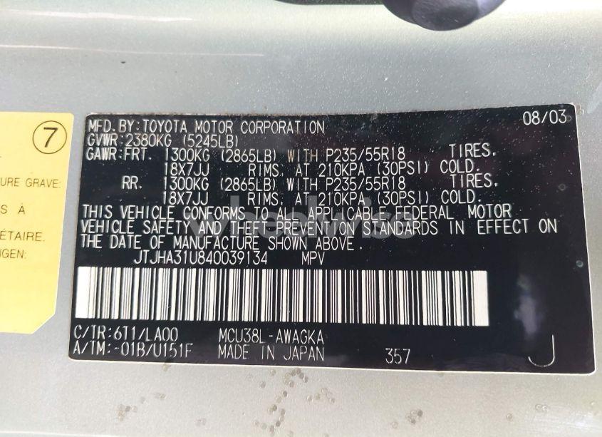 Photo 9 of 2004 Lexus Rx 330 (VIN JTJHA31U840039134)