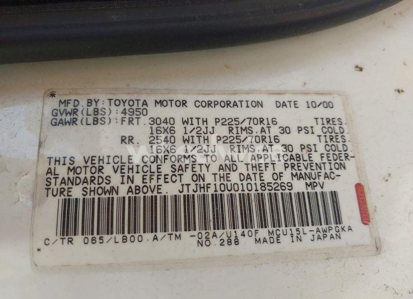 Photo 9 of 2001 Lexus Rx 300 (VIN JTJHF10U010185269)