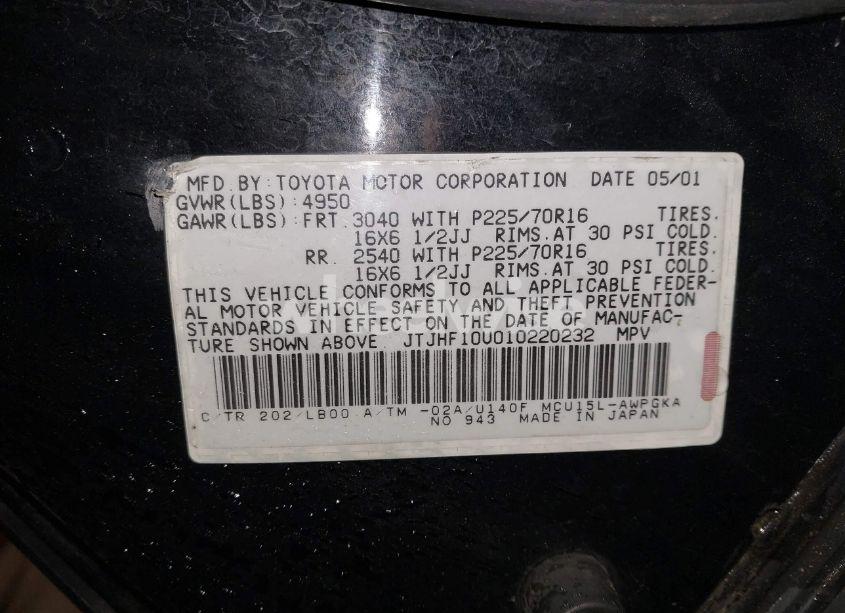 Photo 9 of 2001 Lexus Rx 300 (VIN JTJHF10U010220232)