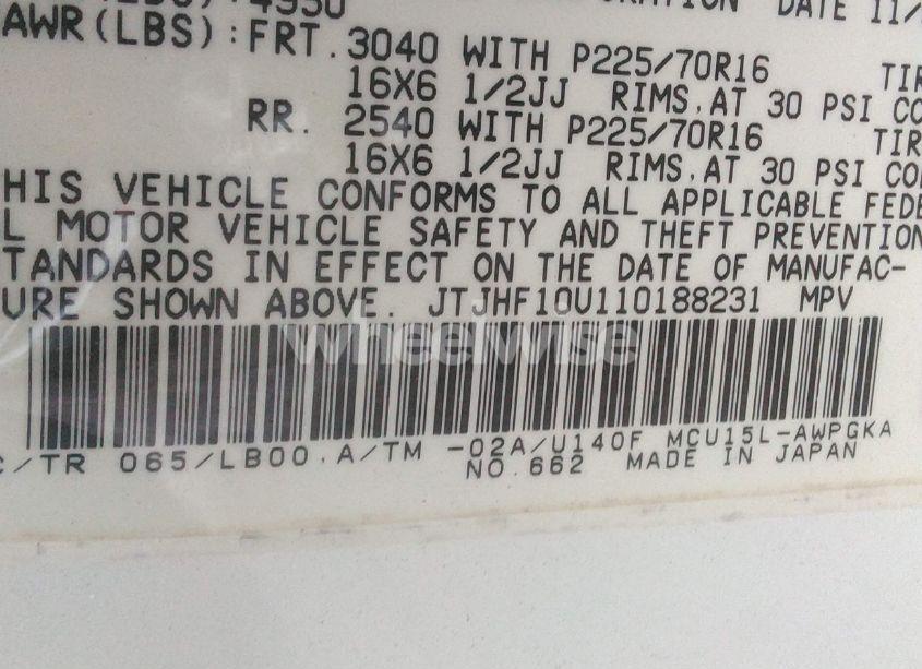 Photo 9 of 2001 Lexus Rx 300 (VIN JTJHF10U110188231)