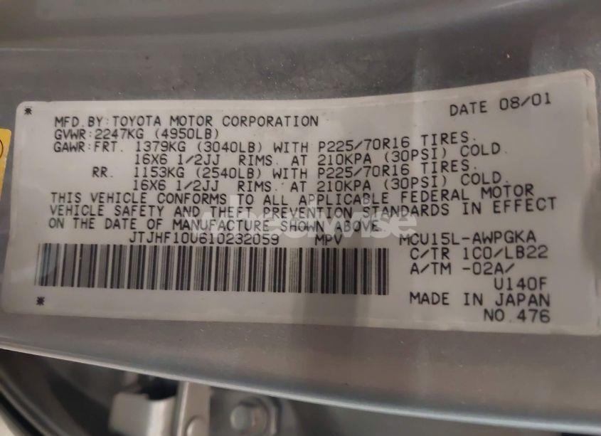 Photo 9 of 2001 Lexus Rx 300 (VIN JTJHF10U610232059)