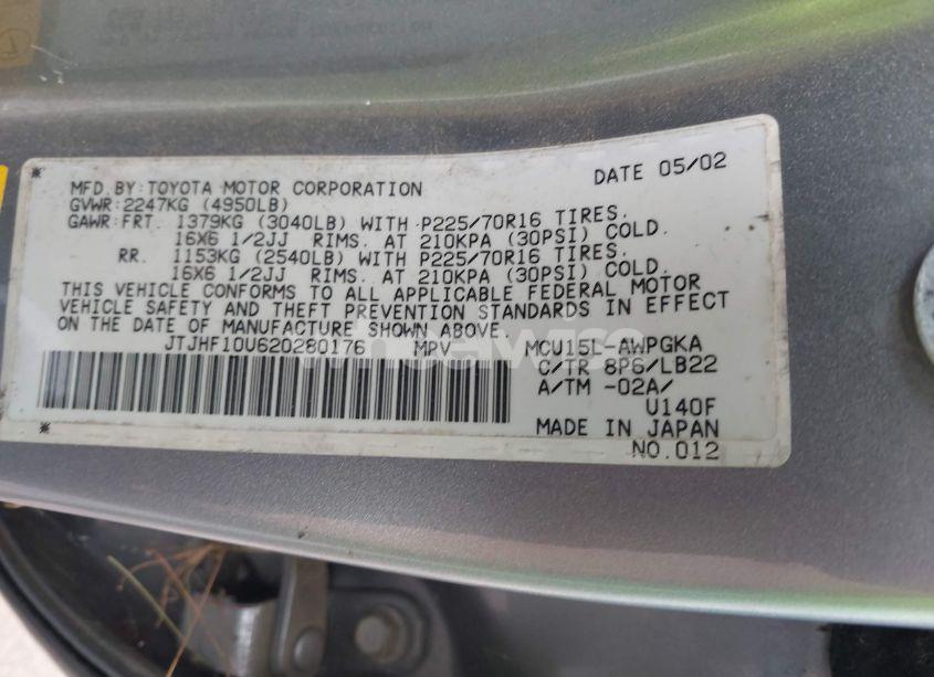 Photo 9 of 2002 Lexus Rx 300 (VIN JTJHF10U620280176)