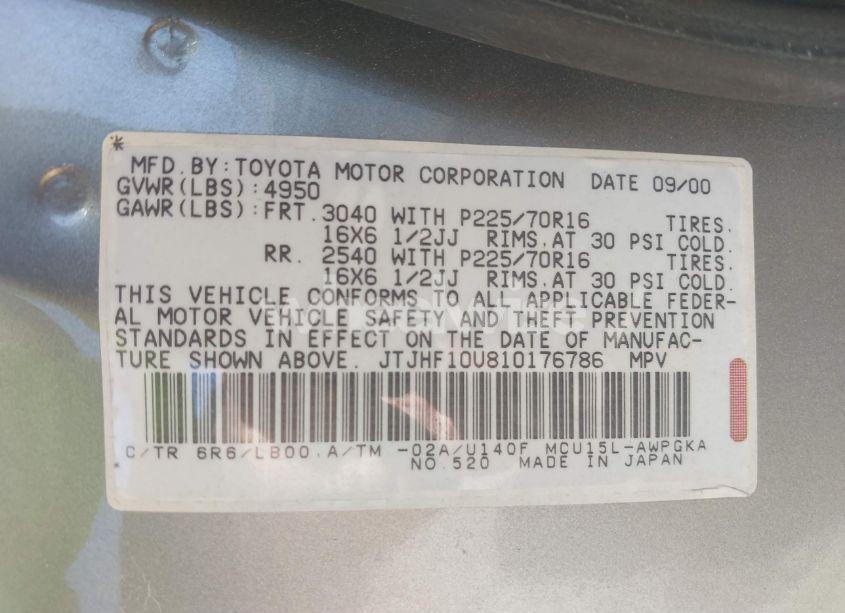 Photo 9 of 2001 Lexus Rx 300 (VIN JTJHF10U810176786)