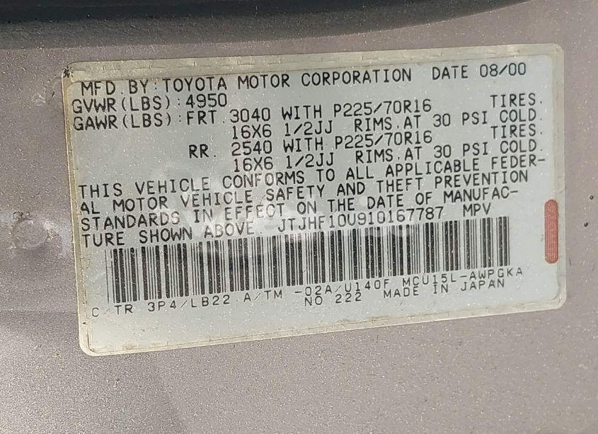 Photo 9 of 2001 Lexus Rx 300 (VIN JTJHF10U910167787)