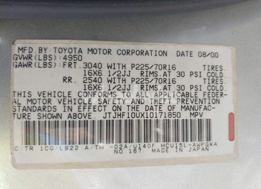 Photo 9 of 2001 Lexus Rx 300 (VIN JTJHF10UX10171850)