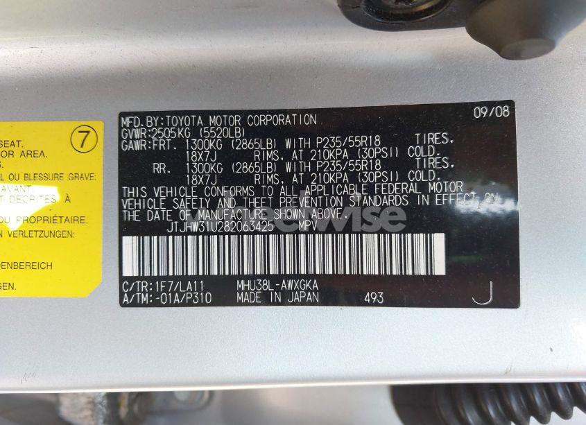 Photo 9 of 2008 Lexus Rx 400H (VIN JTJHW31U282063425)