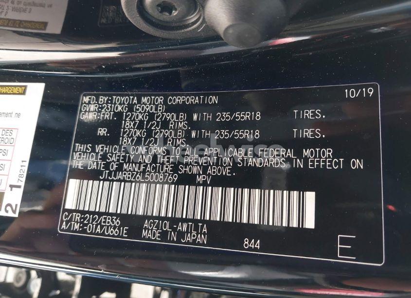 Photo 9 of 2020 Lexus Nx 300 F SPORT (VIN JTJJARBZ6L5008769)