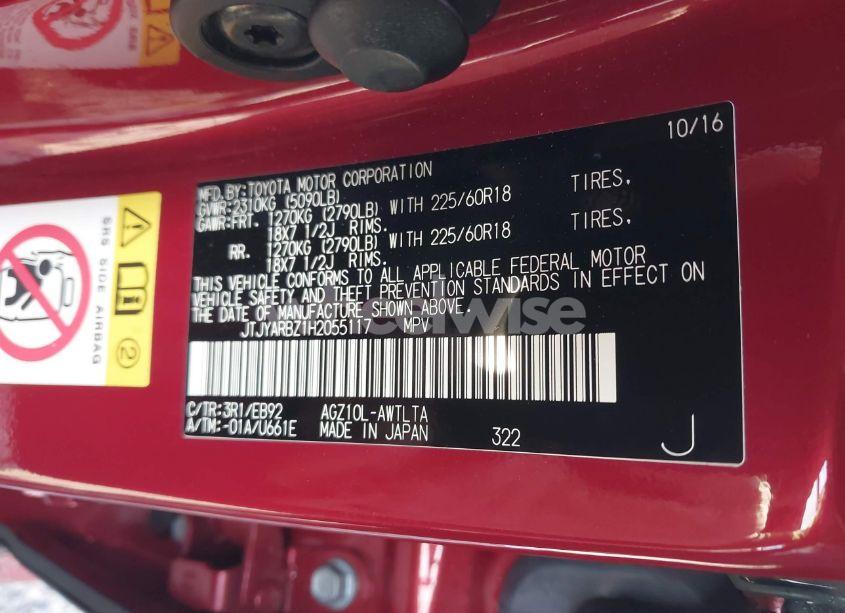 Photo 9 of 2017 Lexus Nx 200T F SPORT (VIN JTJYARBZ1H2055117)