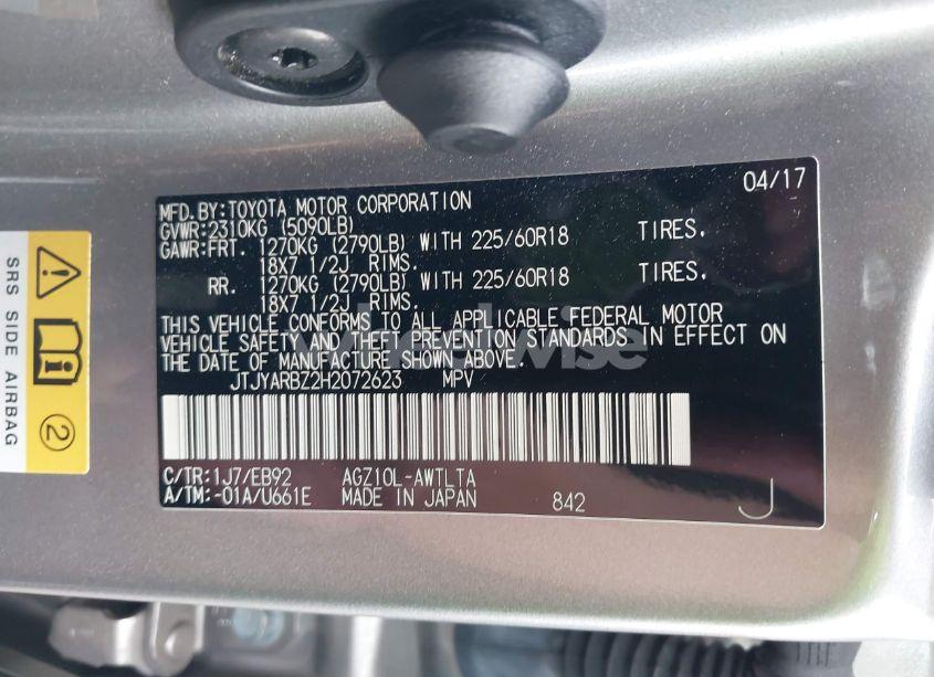 Photo 9 of 2017 Lexus Nx 200T F SPORT (VIN JTJYARBZ2H2072623)