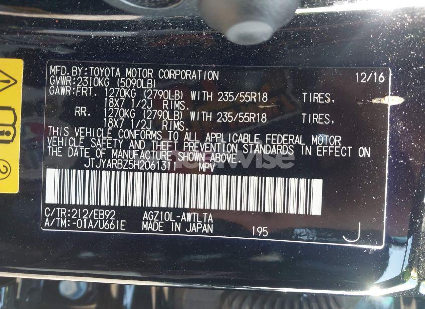 Photo 9 of 2017 Lexus Nx 200T F SPORT (VIN JTJYARBZ5H2061311)