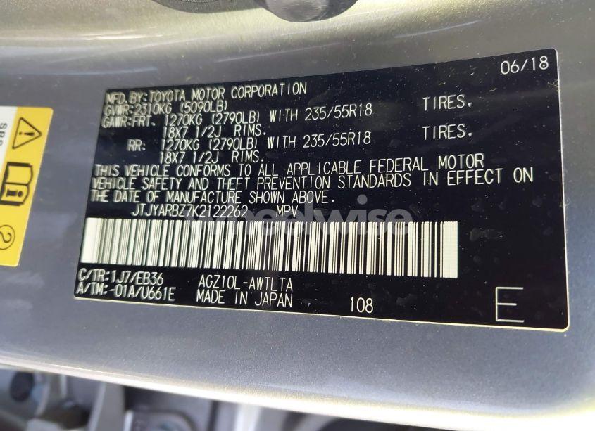 Photo 9 of 2019 Lexus Nx 300 F SPORT (VIN JTJYARBZ7K2122262)