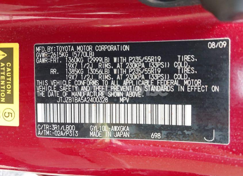 Photo 9 of 2010 Lexus Rx 450H (VIN JTJZB1BA5A2400328)