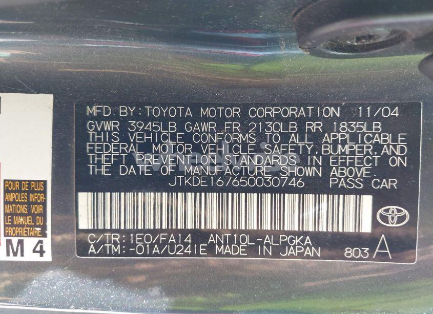 Photo 9 of 2005 Scion Tc N/A (VIN JTKDE167650030746)