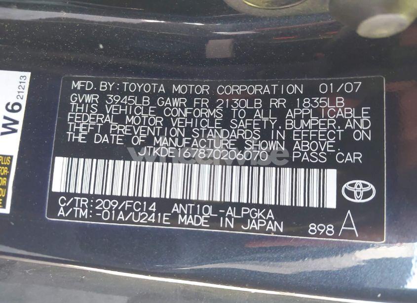 Photo 9 of 2007 Scion Tc N/A (VIN JTKDE167870206070)
