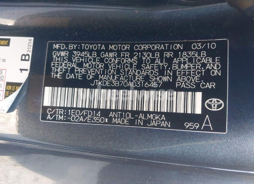 Photo 9 of 2010 Scion Tc N/A (VIN JTKDE3B70A0316457)