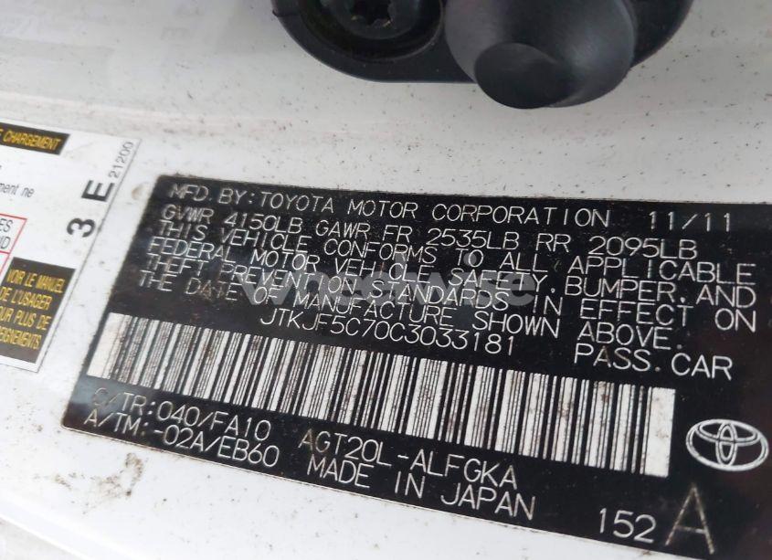 Photo 9 of 2012 Scion Tc N/A (VIN JTKJF5C70C3033181)