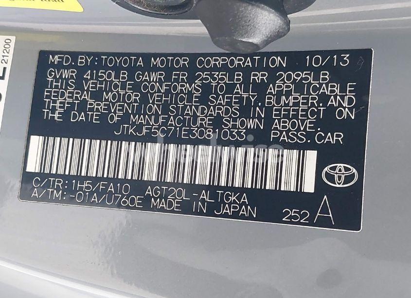 Photo 9 of 2014 Scion Tc N/A (VIN JTKJF5C71E3081033)