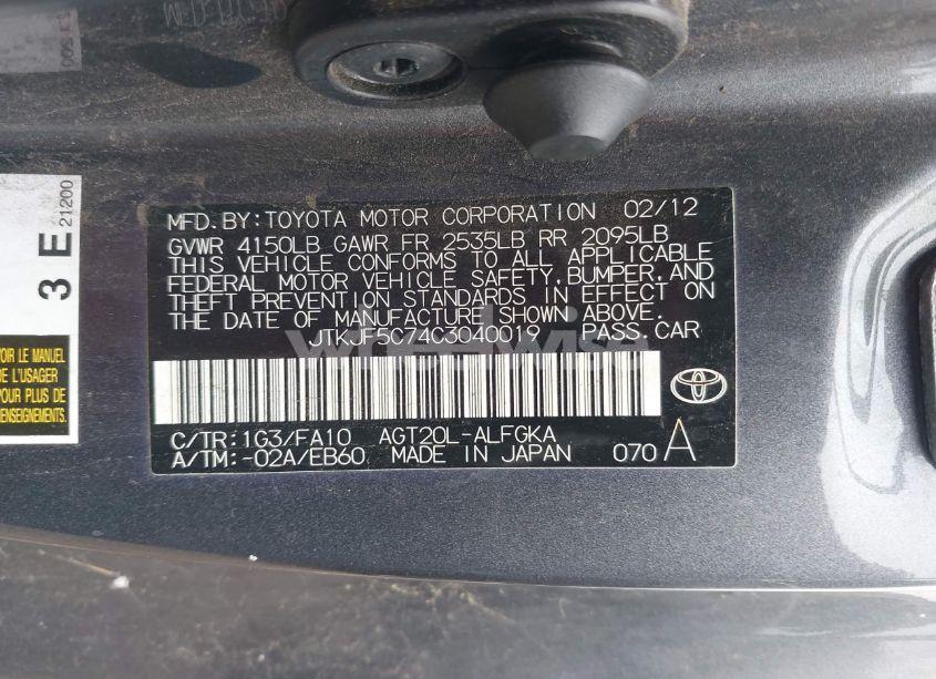 Photo 9 of 2012 Scion Tc N/A (VIN JTKJF5C74C3040019)