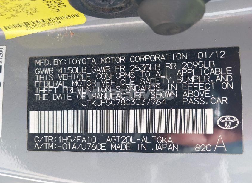 Photo 9 of 2012 Scion Tc RELEASE SERIES 7.0 (VIN JTKJF5C78C3037964)