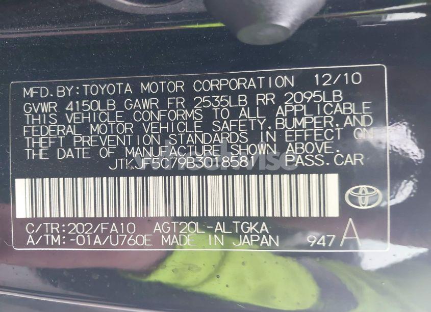 Photo 9 of 2011 Scion Tc N/A (VIN JTKJF5C79B3018581)