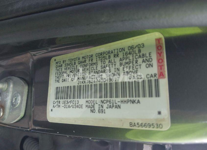 Photo 9 of 2004 Scion Xa N/A (VIN JTKKT624740049617)