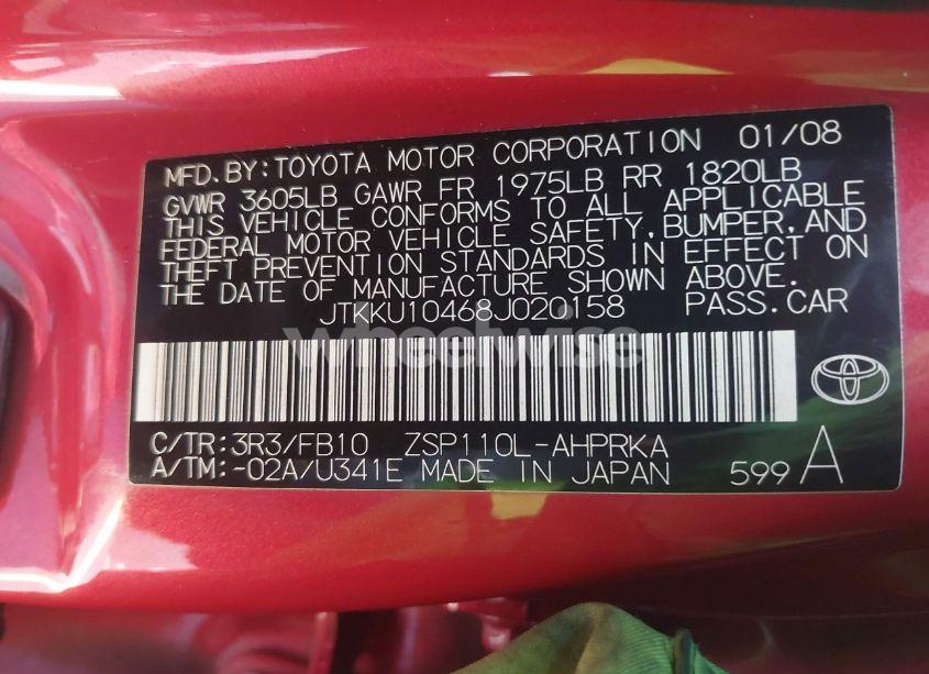 Photo 9 of 2008 Scion Xd (VIN JTKKU10468J020158)