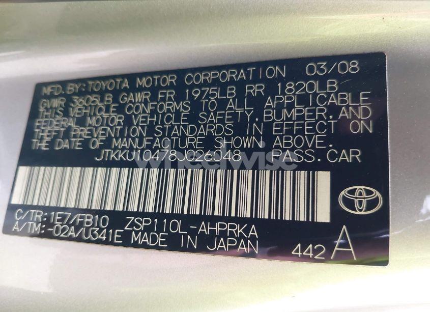 Photo 9 of 2008 Scion Xd (VIN JTKKU10478J026048)