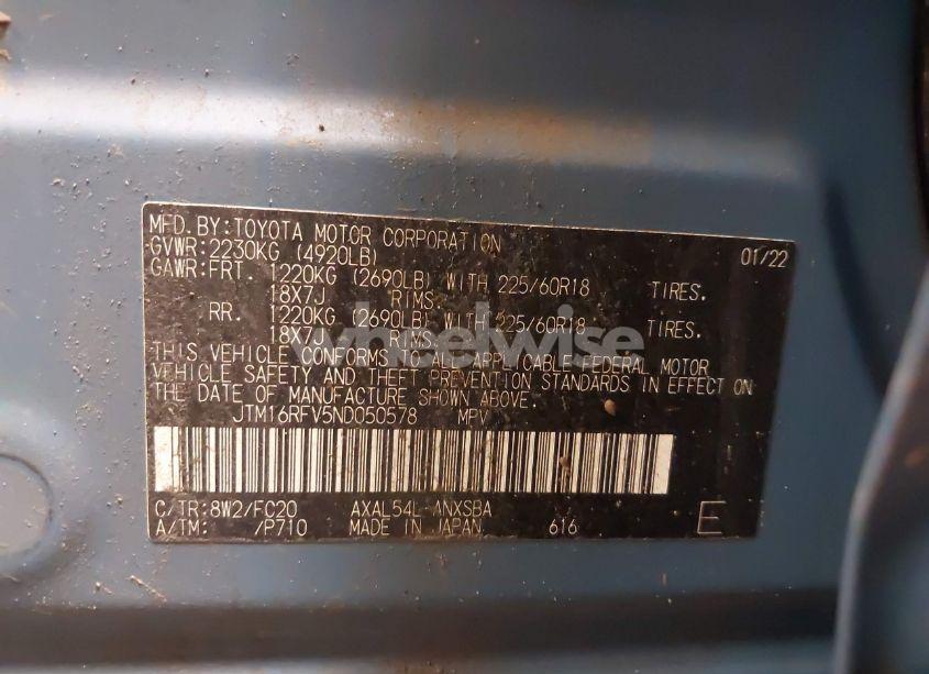 Photo 9 of 2022 Toyota Rav4 HYBRID SE (VIN JTM16RFV5ND050578)