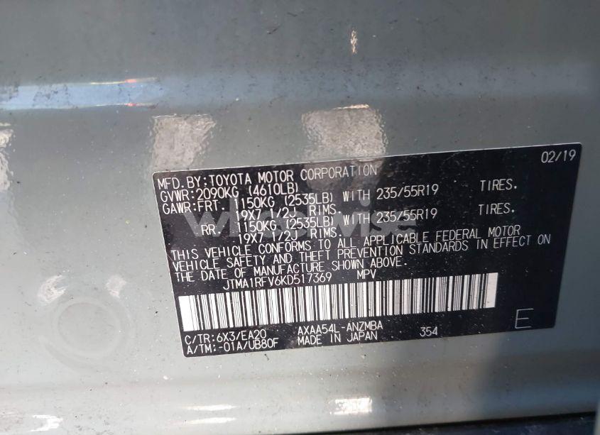 Photo 9 of 2019 Toyota Rav4 XLE PREMIUM (VIN JTMA1RFV6KD517369)