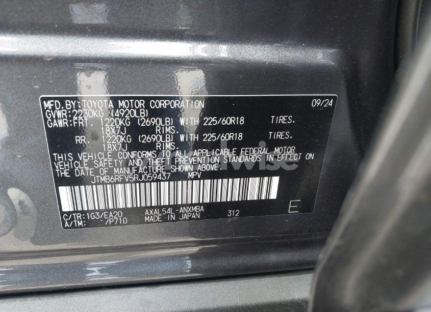 Photo 9 of 2024 Toyota Rav4 HYBRID XLE PREMIUM (VIN JTMB6RFV5RJ059437)