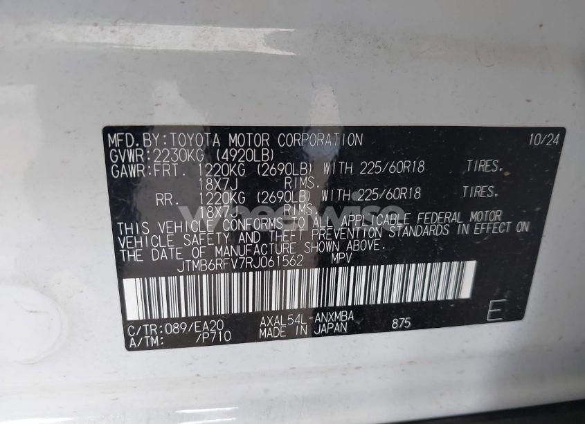 Photo 9 of 2024 Toyota Rav4 HYBRID XLE PREMIUM (VIN JTMB6RFV7RJ061562)