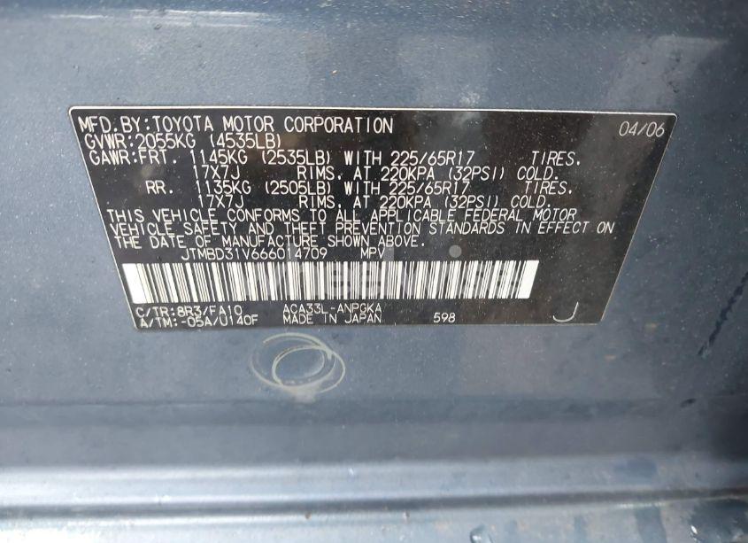 Photo 9 of 2006 Toyota Rav4 LIMITED (VIN JTMBD31V666014709)