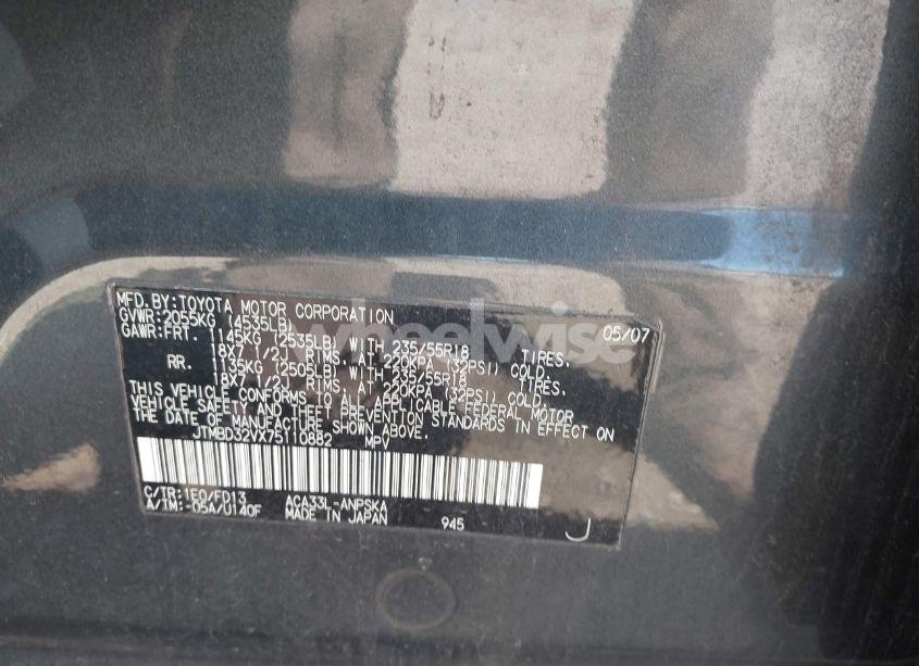 Photo 9 of 2007 Toyota Rav4 SPORT (VIN JTMBD32VX75110882)