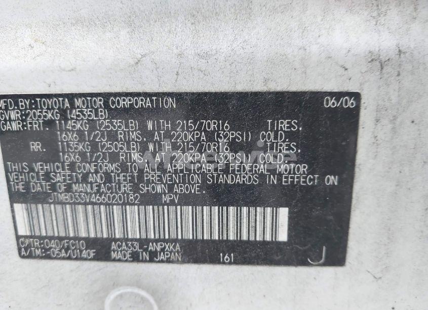 Photo 9 of 2006 Toyota Rav4 (VIN JTMBD33V466020182)