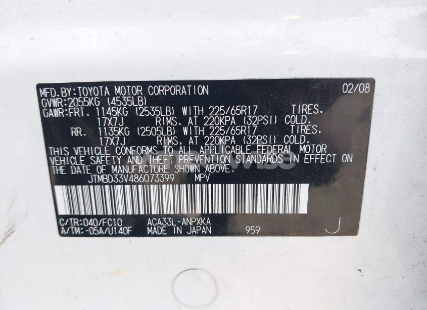 Photo 9 of 2008 Toyota Rav4 N/A (VIN JTMBD33V486073399)