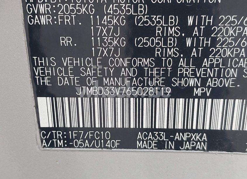 Photo 9 of 2006 Toyota Rav4 (VIN JTMBD33V765028119)