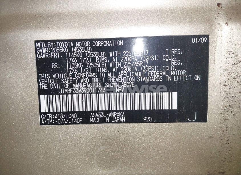 Photo 9 of 2009 Toyota Rav4 (VIN JTMBF33V39D011743)