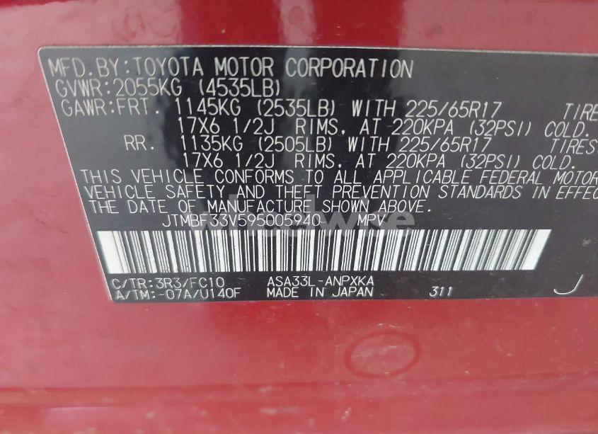 Photo 9 of 2009 Toyota Rav4 (VIN JTMBF33V595005940)