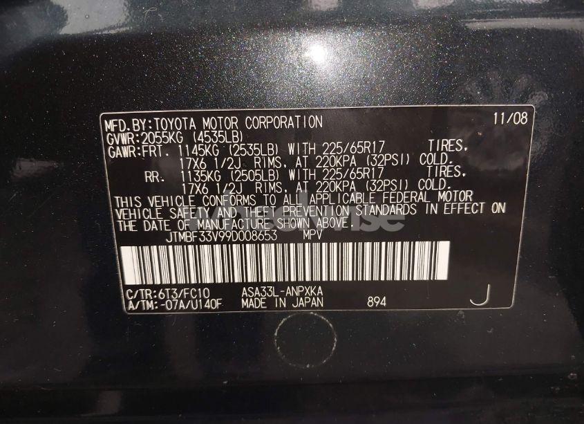 Photo 9 of 2009 Toyota Rav4 (VIN JTMBF33V99D008653)