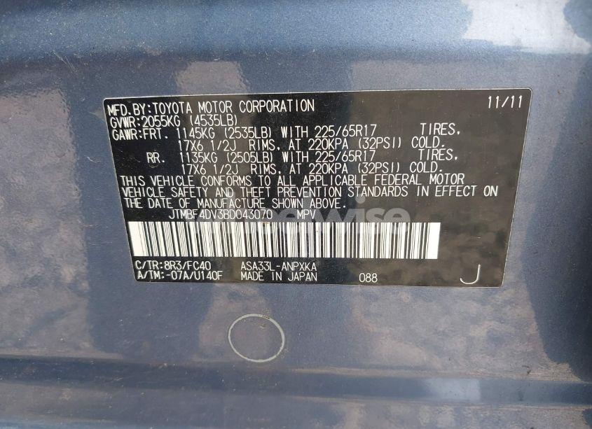 Photo 9 of 2011 Toyota Rav4 (VIN JTMBF4DV3BD043070)