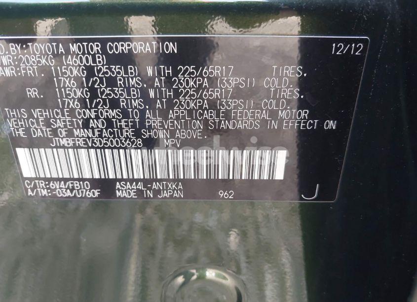 Photo 9 of 2013 Toyota Rav4 LE (VIN JTMBFREV3D5003628)