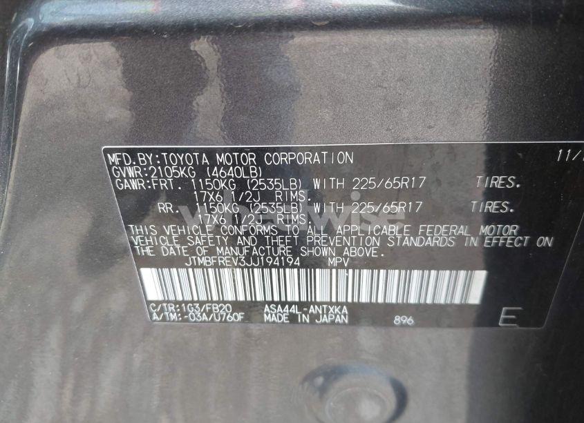 Photo 9 of 2018 Toyota Rav4 LE (VIN JTMBFREV3JJ194194)