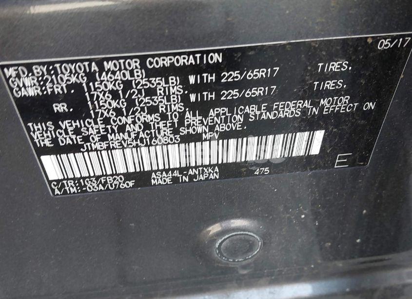 Photo 9 of 2017 Toyota Rav4 LE (VIN JTMBFREV5HJ160803)