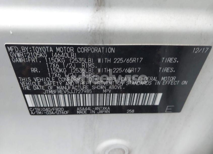 Photo 9 of 2018 Toyota Rav4 LE (VIN JTMBFREV5JJ727985)