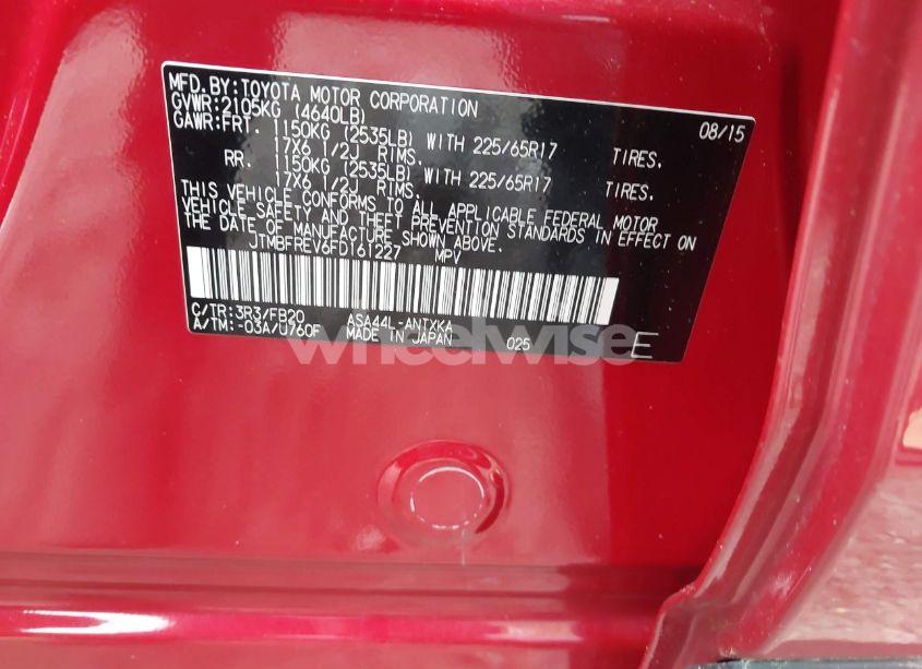 Photo 9 of 2015 Toyota Rav4 LE (VIN JTMBFREV6FD161227)