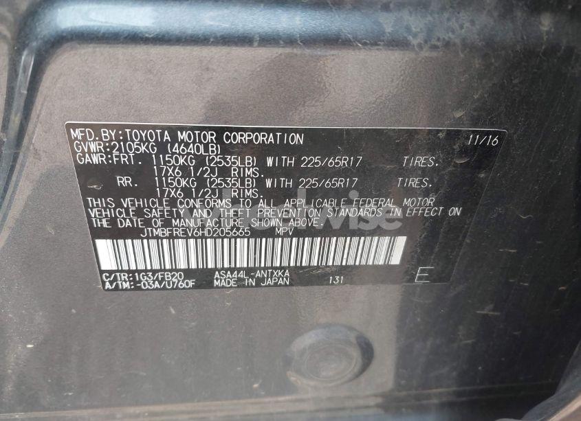 Photo 9 of 2017 Toyota Rav4 LE (VIN JTMBFREV6HD205665)