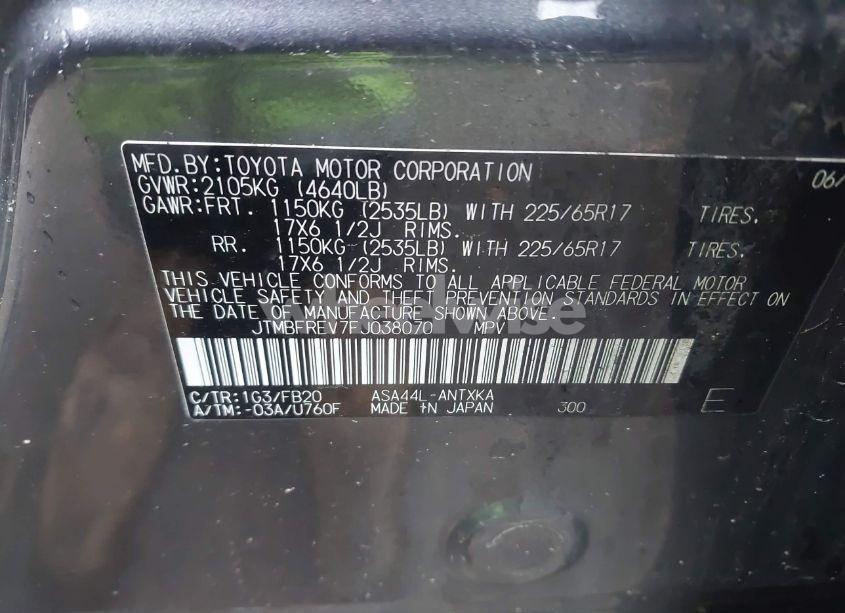 Photo 9 of 2015 Toyota Rav4 LE (VIN JTMBFREV7FJ038070)